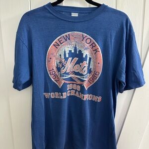 VINTAGE Mets Original 1986 World Series Men’s Blue Short Sleeve Tee Shirt